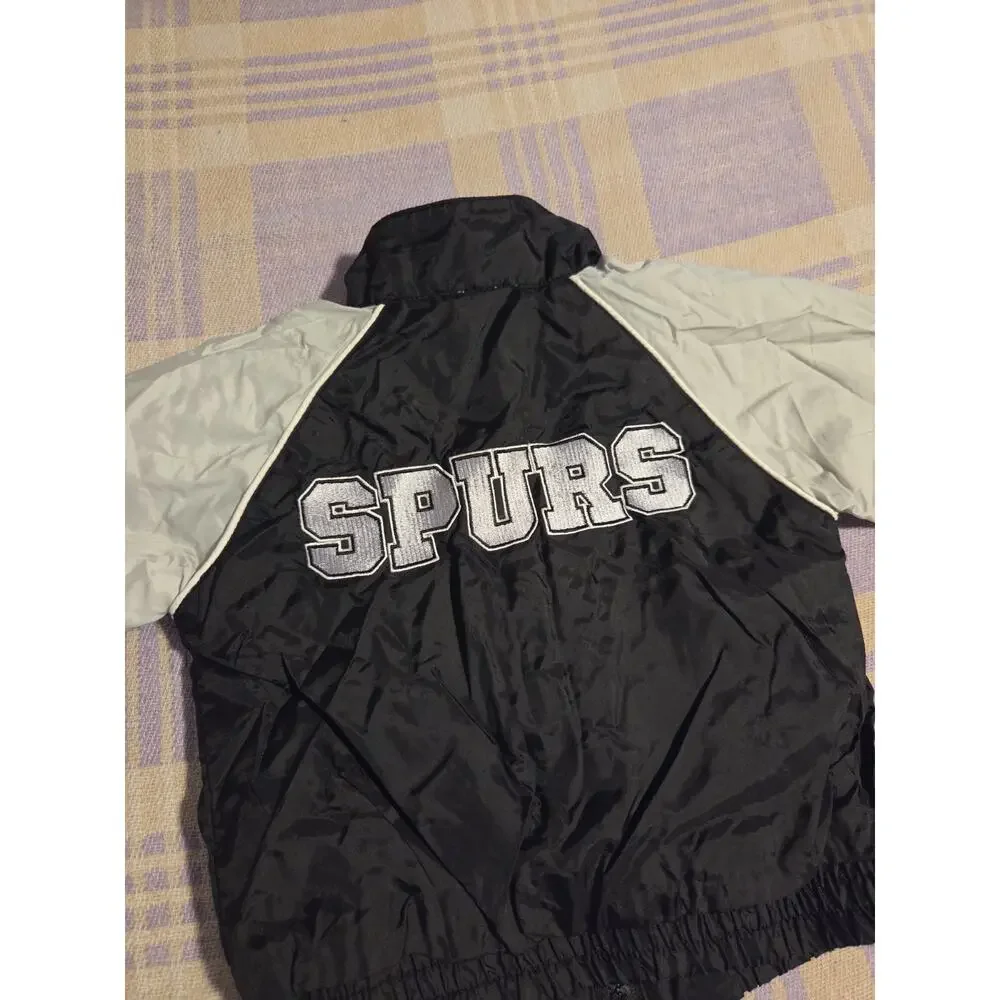 Vintage San Antonio Spurs Jacket Youth Kids Black NBA Basketball 3 - 6 Months